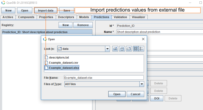 Import predictions