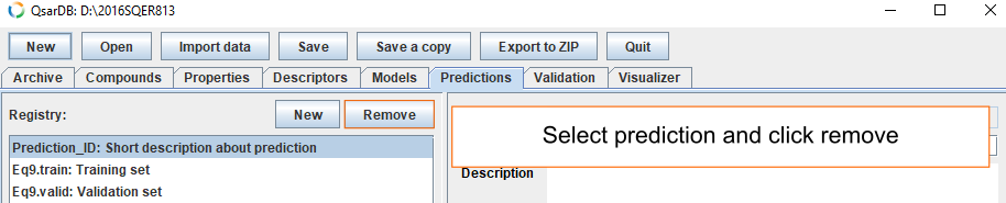 Delete predictions